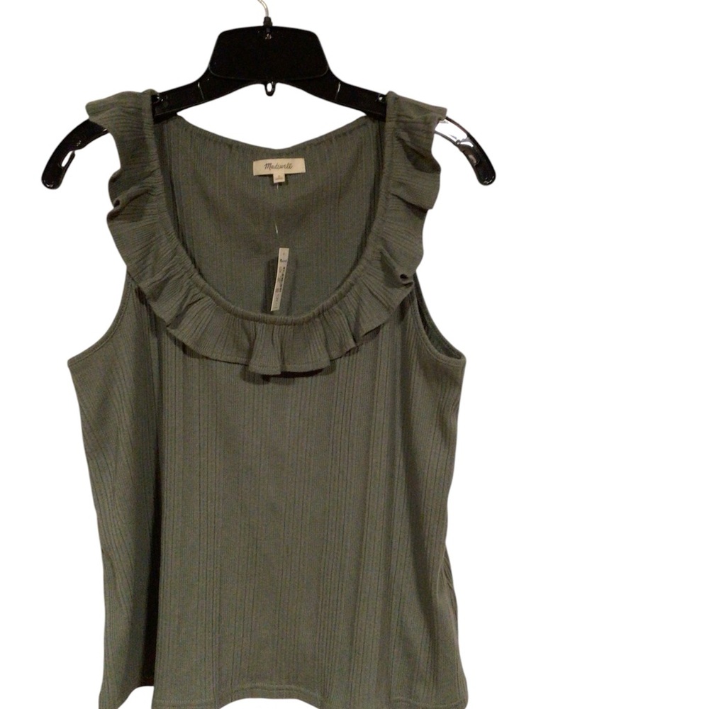 Madewell Women's Green Ruffle Top size small new with tag